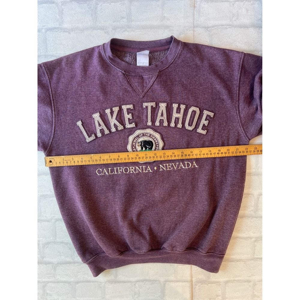 Lake Tahoe Retro Gorpcore Sweatshirt Purple Heather Medium oversized - Picture 6 of 7